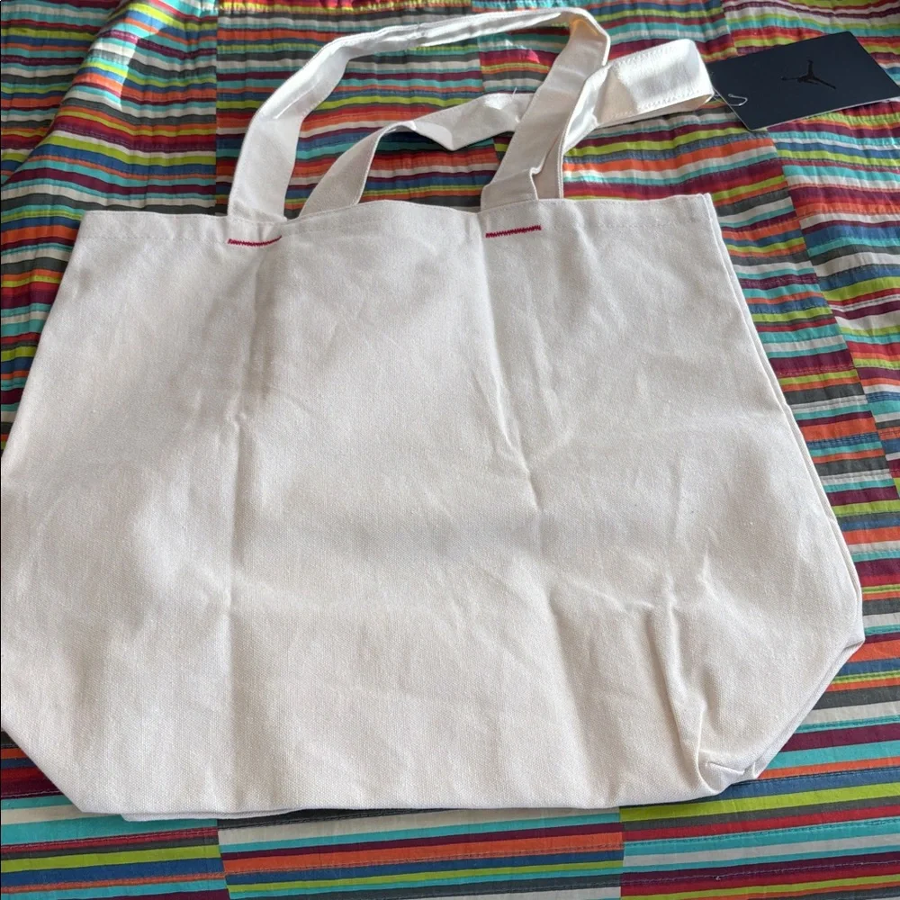 Jordan Canvas Tote Bag with Black Logo new with tags 18x15x7-1/2 little bleed